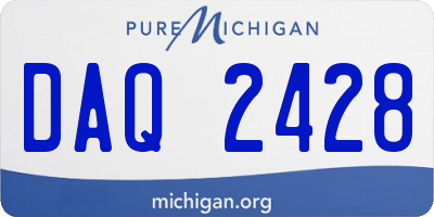 MI license plate DAQ2428