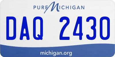 MI license plate DAQ2430