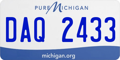 MI license plate DAQ2433