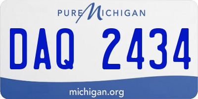 MI license plate DAQ2434