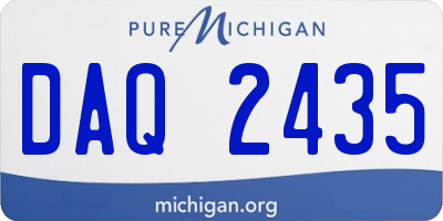 MI license plate DAQ2435