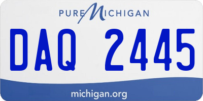 MI license plate DAQ2445