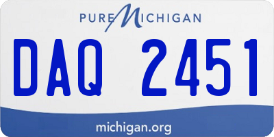 MI license plate DAQ2451