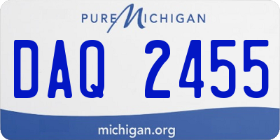 MI license plate DAQ2455