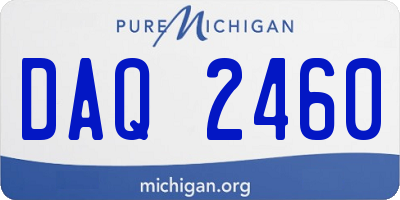 MI license plate DAQ2460