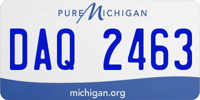 MI license plate DAQ2463