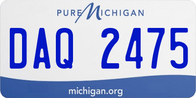 MI license plate DAQ2475