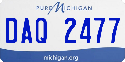 MI license plate DAQ2477
