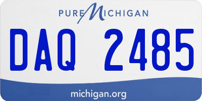 MI license plate DAQ2485