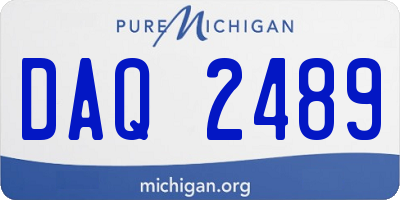 MI license plate DAQ2489