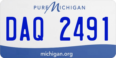 MI license plate DAQ2491