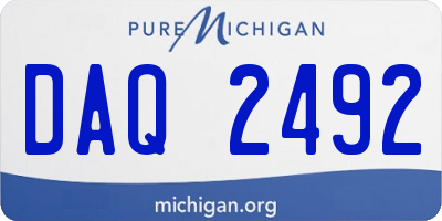 MI license plate DAQ2492