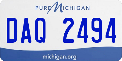 MI license plate DAQ2494