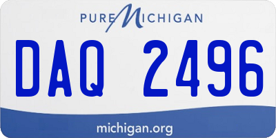 MI license plate DAQ2496