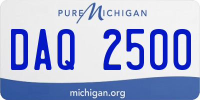 MI license plate DAQ2500