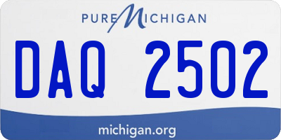MI license plate DAQ2502