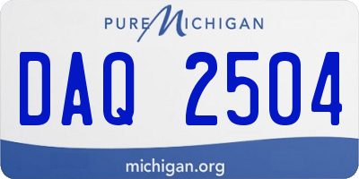 MI license plate DAQ2504