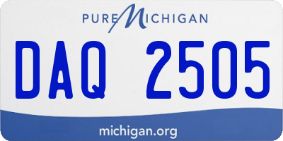 MI license plate DAQ2505