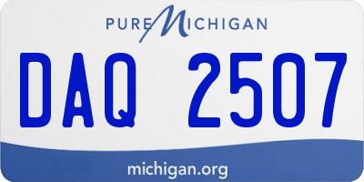 MI license plate DAQ2507