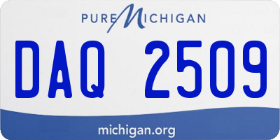 MI license plate DAQ2509