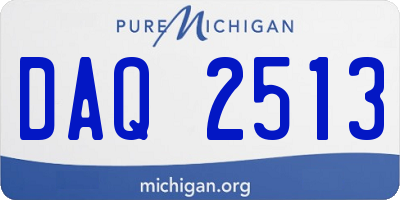 MI license plate DAQ2513