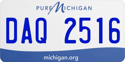 MI license plate DAQ2516