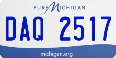 MI license plate DAQ2517