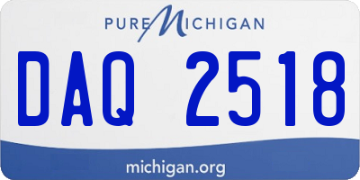 MI license plate DAQ2518