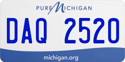 MI license plate DAQ2520
