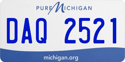 MI license plate DAQ2521