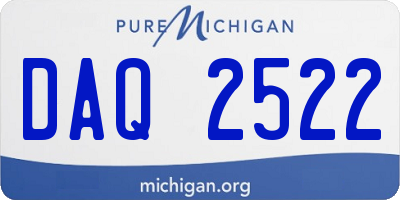 MI license plate DAQ2522