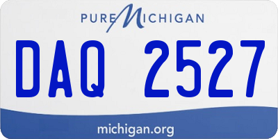 MI license plate DAQ2527