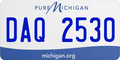 MI license plate DAQ2530