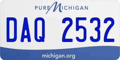 MI license plate DAQ2532