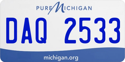 MI license plate DAQ2533