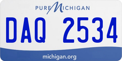 MI license plate DAQ2534