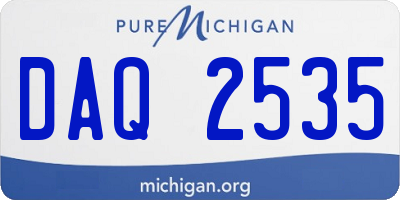 MI license plate DAQ2535