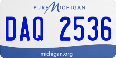 MI license plate DAQ2536