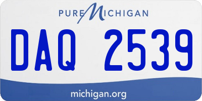 MI license plate DAQ2539