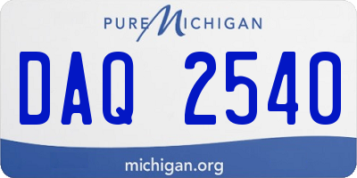 MI license plate DAQ2540