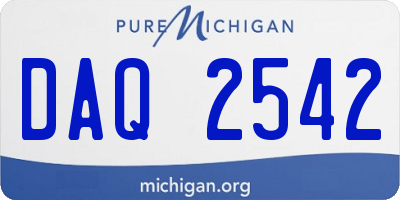 MI license plate DAQ2542