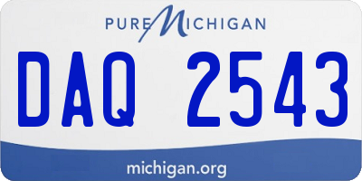 MI license plate DAQ2543