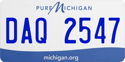 MI license plate DAQ2547
