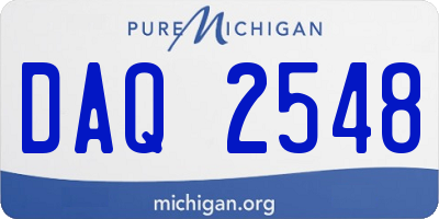 MI license plate DAQ2548