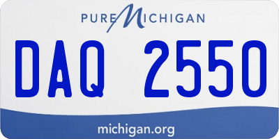 MI license plate DAQ2550