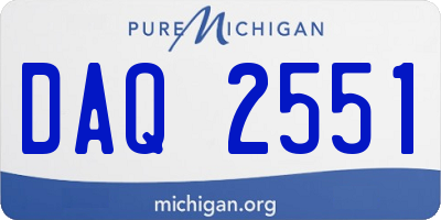 MI license plate DAQ2551
