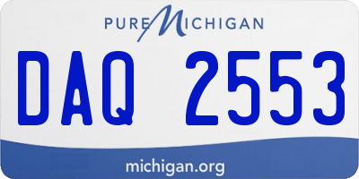 MI license plate DAQ2553