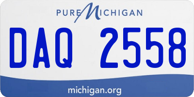MI license plate DAQ2558
