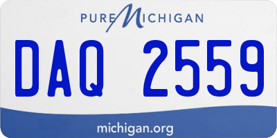 MI license plate DAQ2559