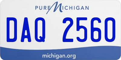 MI license plate DAQ2560